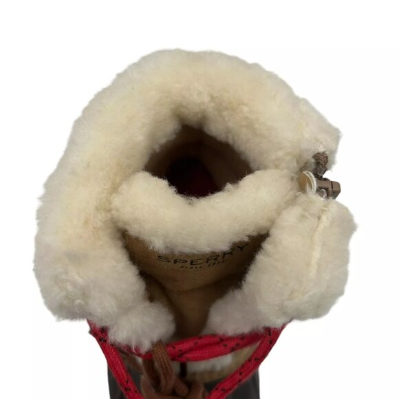 Sperry Alpine Saltwater Toddler Girls Duck Boots Size 10 Brown/Tan Faux Fur Trim - Picture 6 of 14